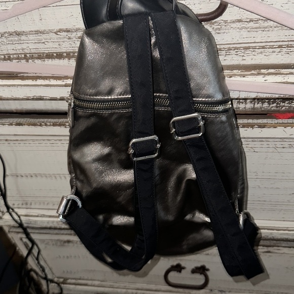 NWOT Rebecca minkoff gray metallic leather backpack so cute silver hardware main image 7